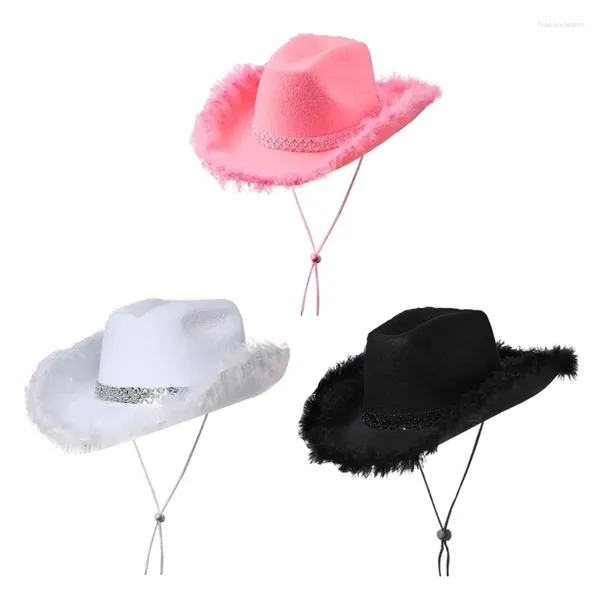 Berets Bachelorette Balls chapeau douche nuptiale Femme Cowgirl Accessoires de mariage