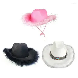 Boinas Bachelorette Party Hat for Women Bridal Cowgirl Wedding Accs