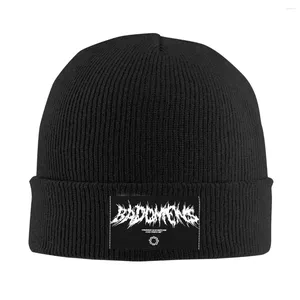 Berets slechte voortekenen Death metal logo merchandwarmte winter rib gebreide gebabelde beanie voor mannen dames gebreide petten band motorkap hoed