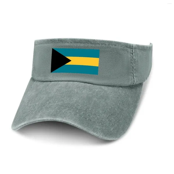 Boinas Bahamas Bandera Visera para el sol Top con fugas Sombreros de vaquero Hombres Mujeres Personalizar DIY Gorra Deportes Béisbol Tenis Golf Gorras Vacío Sombrero abierto