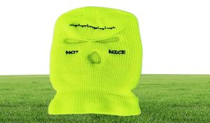 Berets Balaclava Army Tactical Winter Riding Warm Beanie Hat 3 Hole Full Face Borduurwerk Ski Mask Unisex Prom Party Pink 4786183