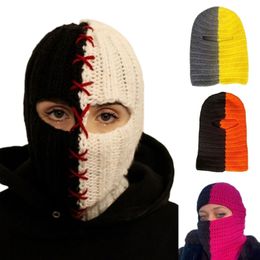 Berets Balaclava Hat Horrid Skull Crochet Caps For Women Men Cosplay Picture Props 230214