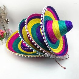 Berets Bamboo tising Mexicains Sombrero Hat Unisexe Headress Stage Pographes Dropship