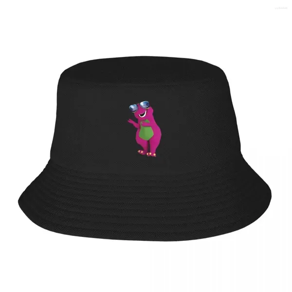 Berets Barney Le dinosaure Classic Bucket Hats Panama pour l'homme femme Bob Automne pêcheur pêcheur unisexe Caps