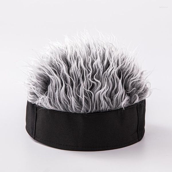 Boinas Gorra de béisbol Hombres Mujeres Gorro Peluca Sombrero Divertido Gorros de pelo corto Transpirable Suave para fiesta Sombreros de peluquín al aire libre