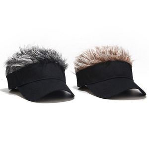 Beretten honkbal pet met spiked haren pruik mannen vrouwen casual beknopte zonneschade verstelbare zon vizier ontwerper hoedjongen mode accessoires 311J