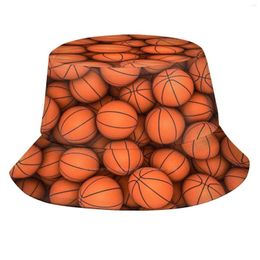 Bérets Ballons De Basket Motif Chapeaux Extérieur Chapeau Soleil Cap Orange Noir Équipement Jeu Compétition Sphère Entraînement Sportif Tournoi 3D