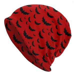 Bérets Bats In Blood Red Unisex Bonnet Hiver Randonnée Double Couche Chapeaux Minces Pour Hommes Femmes