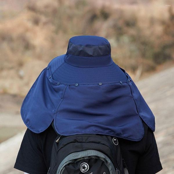 Boinas Gorra de playa Pesca Malla Hueco Senderismo Verano Protección del cuello Gran ala Cubo Sombrero Mujer Visera Sol