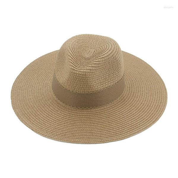 Bérets Chapeau De Plage Chapeaux Pour Femmes Hommes Casquette D'été De Paille Grand Bord 11 cm Panama De Luxe En Plein Air Protection Solaire Gorras Casquette Femme