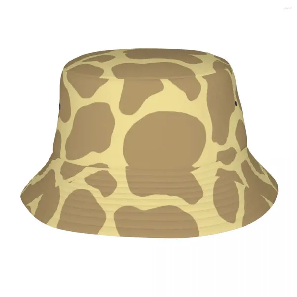 Bérets Chapeaux De Plage Mode Girafe Peau Merch Bob Chapeau Unisexe Soleil Noël Fourrure Animale Ispoti Packable Casquette De Pêcheur Sport De Plein Air