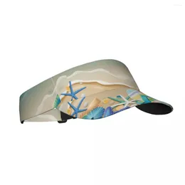 Bérets Beach Starfish Shell et tongs Summer Air Sun Hat Visière Protection UV Top Vide Sports Golf Running Sunscreen Cap