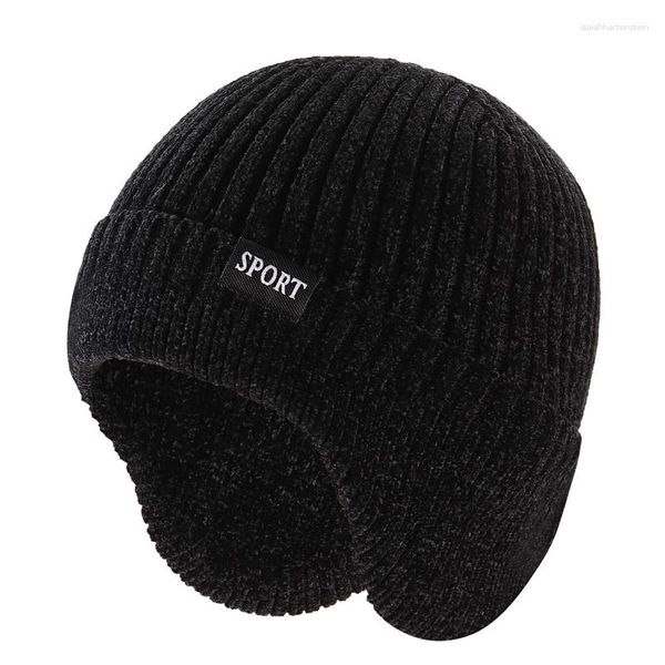 Boinas Gorro Gorro Chenille Protección para los oídos a prueba de viento con vellón engrosado Unisex Ciclismo al aire libre Otoño e invierno Cálido