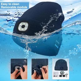 BERETS BEATIE RECHARGÉable Bluetooth LED HAT HAUTE LULTAGNE ÉCLAIRAGE MUSIQUE SANS WIRES