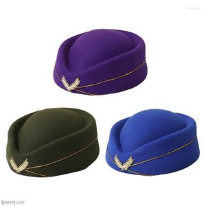 Bérets béret chapeau casquettes hôtesse de l'air hôtesse de l'air Vintage uniforme femmes Costume accessoires hôtesse de l'air Cosplay