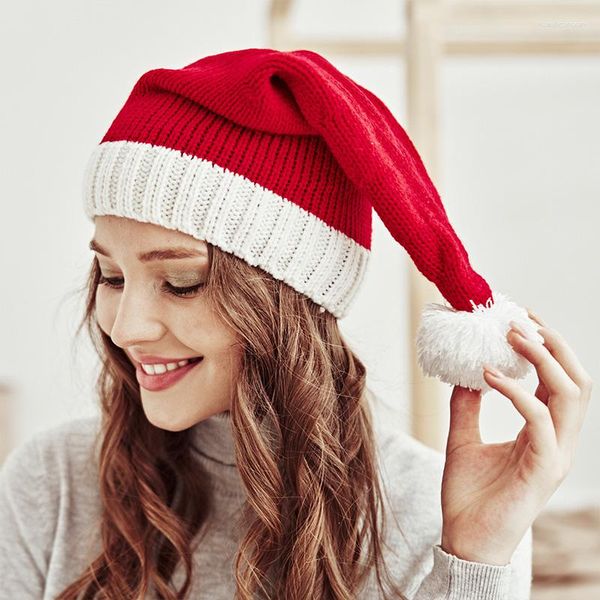 Bérets Bérets tricotés bébé chapeau de noël mignon Navidad pompon adulte enfant doux bonnet père noël année enfant cadeau noël décorer 2023