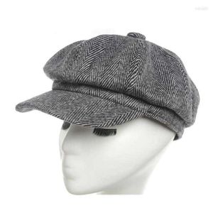 Boinas Boinas Sboy Cap Sombrero octogonal Mujer Hombre Invierno Otoño Vintage Sboys Sombreros Ocio y mezcla de algodón Gorra plana enlatadaBerets Wend22