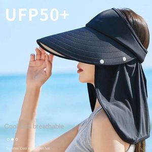 BERETS BIG Brim Sun Sun Protection Protection Hole Capeur solaire Capuche de crème solaire Léger Bucket Bucket Summer