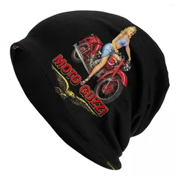 Bérets Biker Babe sur Vintage Moto Bonnet Homme automne printemps chapeau mince Guzzis bonnets casquettes pour hommes femmes chapeaux en tissu créatif