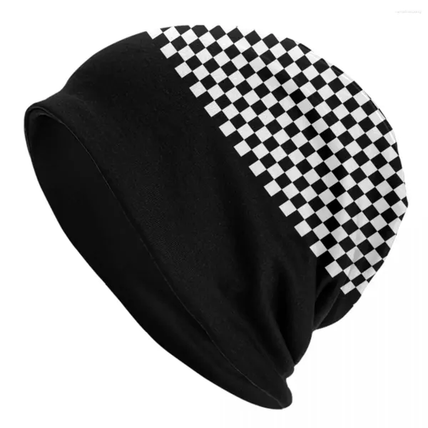 Bérets Bonnet à carreaux noir et blanc