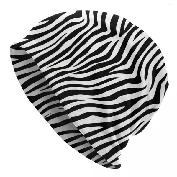 Bérets Stripes zébrés noir et blanc Caps Animal Skin Imprimé Unisexe Skullies Outdoor Chapeaux de gabas