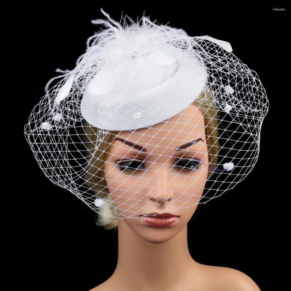 Bérets cheveux noirs petit chapeau haut de forme accessoires rétro doux fascinateur dîner fête coiffure mariée casque bandeau bijoux