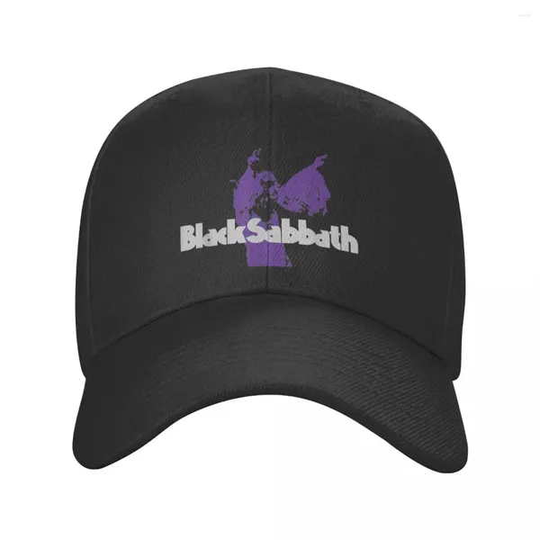 Berets Black Sabbathe Music Purple Baseball Cap Men Femmes Fonds Camilier de mode Caps Snapback Ajustement Chapeaux de golf Summer