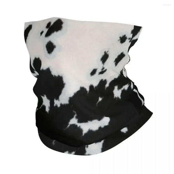 Boinas Black Spotty Cow Wide Pattern Bandana Neck Gaiter para caminatas Wrap Buff bufanda piel piel cuero balaclava calentador