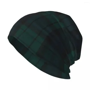 Bérets Black Watch Tartan Knit Hat Beach Western Chapeaux Femmes Casquettes Hommes