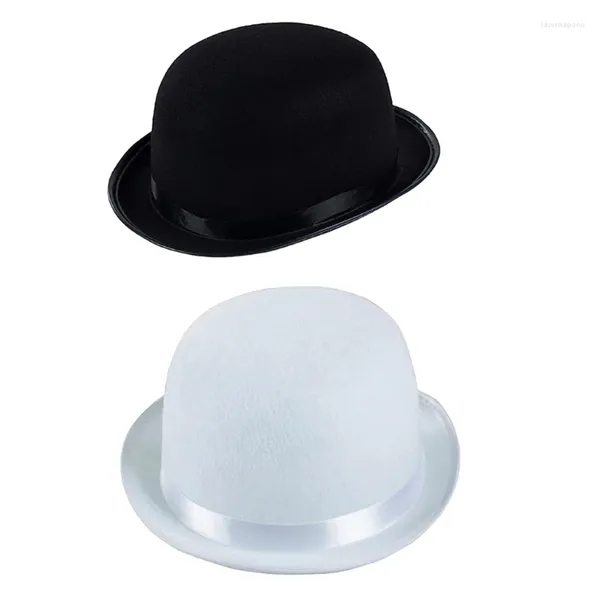 Boinas Sombrero negro/blanco Carnavales Mago Caballero Accesorios de disfraces de fiesta Talla única para la mayoría de los adolescentes adultos T8NB