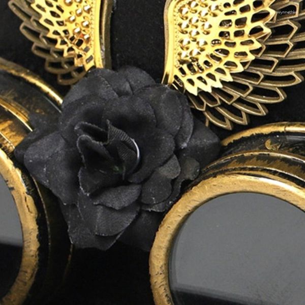 Boinas Black Wing Top Hat Elegante tocado para hombres y mujeres en Steampunk Fashion Drop