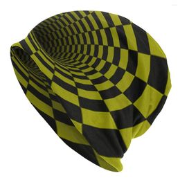 Bérets noir jaune Tunnel Vortex casquettes automne hiver rue Skullies bonnets chapeau hommes femmes adulte été chaud Bonnet tricot