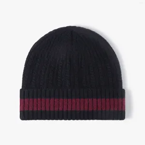 Bérets bloc couleur femmes chapeau mode Skullies bonnets automne hiver extérieur chaud épais cheveux tricotés casquettes pour hommes