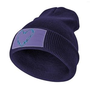 Bérets Bonnet tricoté en forme de cœur en fil de fer barbelé bleu |-F-|Chapeaux de thé Chapeau pour hommes femmes