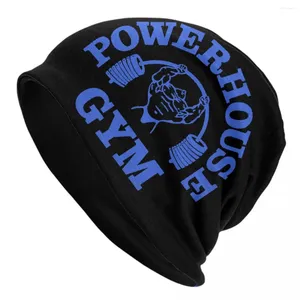 Bérets Blue Powerhouse Gym Bonnet Chapeaux Street Chapeau tricoté pour hommes Femmes Automne Hiver Chaud Fitness Building Muscle Skullies Bonnets Cap