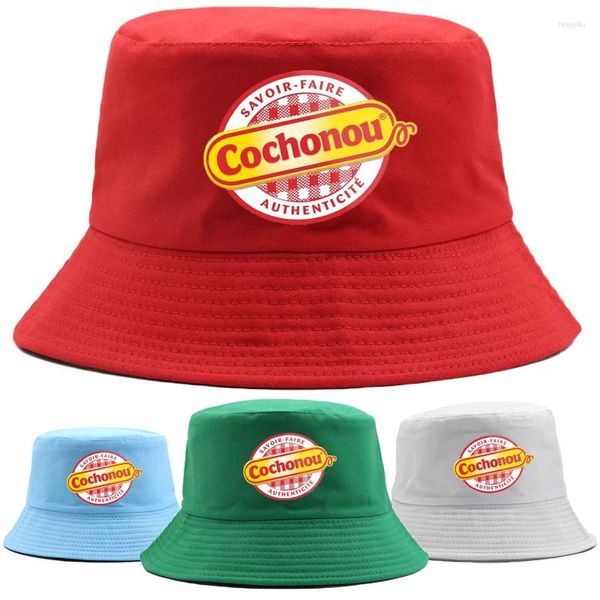 Bérets Bob Cochonou hommes seau chapeaux garçons femmes filles réversible coton casquettes d'extérieur été pêcheur chapeau de pêche plage