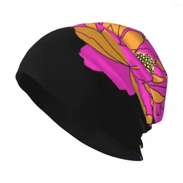 Bérets Bold Peonies Floral Knit Hat Beach Outing |-F-|Luxe Femme Homme