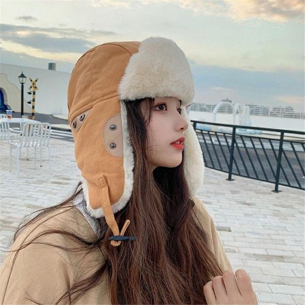 Boinas Bomber sombreros para Mujeres Hombres trampero sombrero Ushanka ruso orejeras gorro de piel sintética gorro de esquí de felpa invierno ciclismo cálido debe