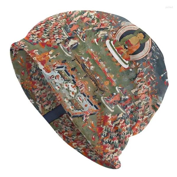 Bérets Bonnet Chapeaux Bouddhiste Dieu Croyance Hommes Femmes Bouddha De La Terre Pure Occidentale Restauré Tibétain Mince Casquette Conception Bea Yera