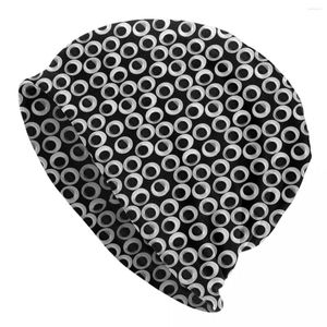 Baretten Motorkap Hoeden Heren Dames Googly Eye Patroon Zwarte Cap Hip Hop Skullies Mutsen Caps