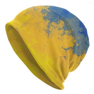 Bérets Bonnet chapeaux hommes femmes tricot chapeau Ukraine drapeau ukrainien bleu jaune hiver chaud casquette bonnets thermiques élastiques casquettes