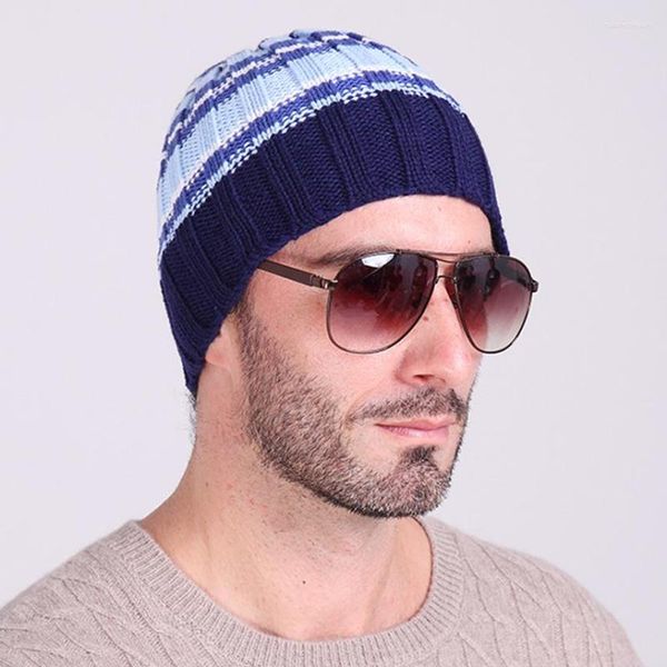 Bérets Bonnet Homme Hiver De Marque 2023 tricoté hiver chapeaux pour hommes bonnets Crochet chapeau unisexe casquette