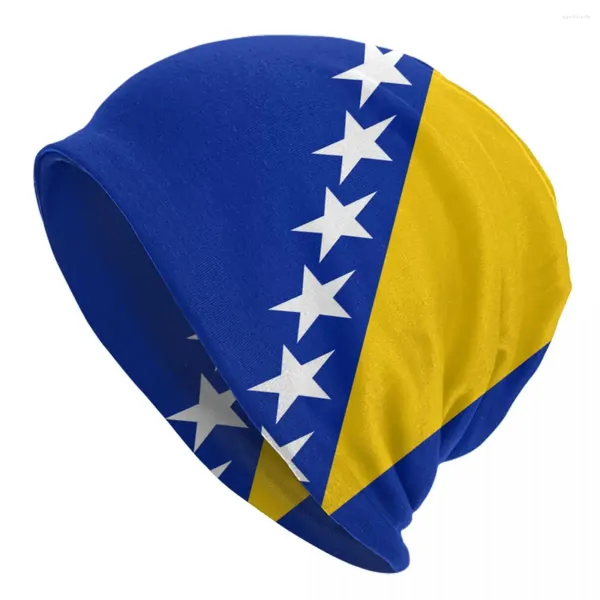 Boinas Bandera de Bosnia-Herzegovina Gorros para hombres para mujeres Gorros para exteriores Gorros de punto unisex Gorro de hip hop