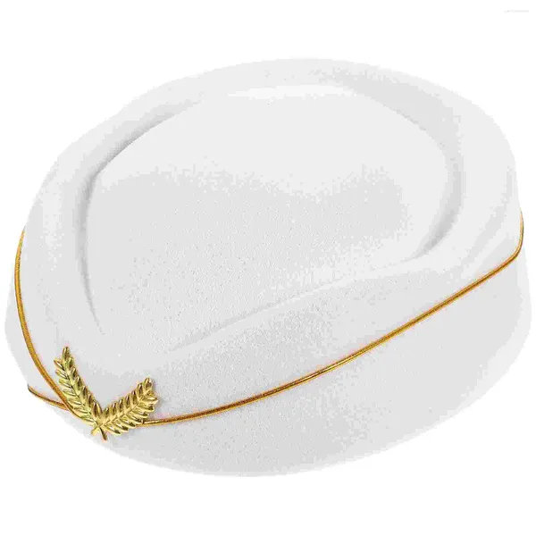 Boinas Boquero Bereta White Bereta Hat británica Capante de la azafata Air Anfante de la azafata para accesorios