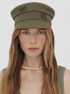 Baretten Merk Designer Vrouwen Platte Vizier Cap Militray Caps Winter Wol sboy Caps SML 230707