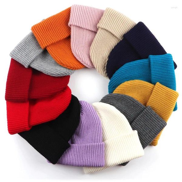 Bérets Marque Chapeau Tricoté Femmes Hiver Hommes Chaud Casual Lâche Crochet Bonnet Élastique