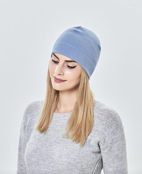 Bérets marque femmes Beanie chapeau automne hiver épais chaud polaire Slouchy bonnets pour hommes en plein air couleur Pure neige chapeaux