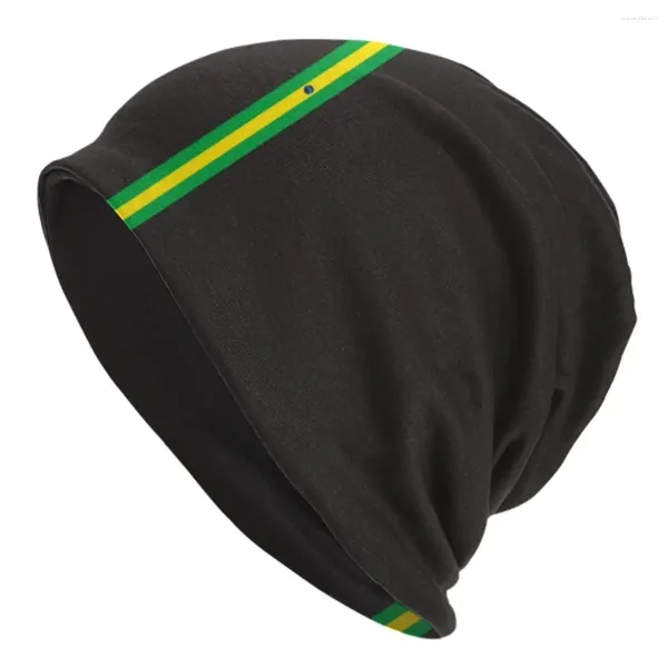 Boinas Bandera de Brasil Bonnet Sombreros Sombrero de punto fresco para mujeres Hombres Otoño Invierno Cálido Emblema nacional brasileño Skullies Gorros Gorros