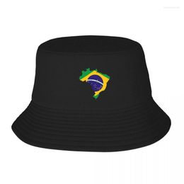 Bérets Brésil Drapeau Design Pays Amérique du Sud Adulte Chapeau de Pêcheur Bob Seau Chapeaux Hommes Femmes Casquettes Pêcheur Fille Garçon 927