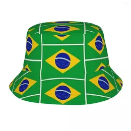 Berets Brésil National Flag Bucket Bucket Hat Chapeau Childre